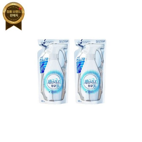 페브리즈 항균플러스 깨끗한향 리필형 320ml X2개