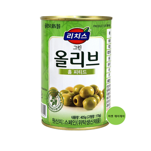 리치스 그린 올리브 홀 피티드 405g, 18개