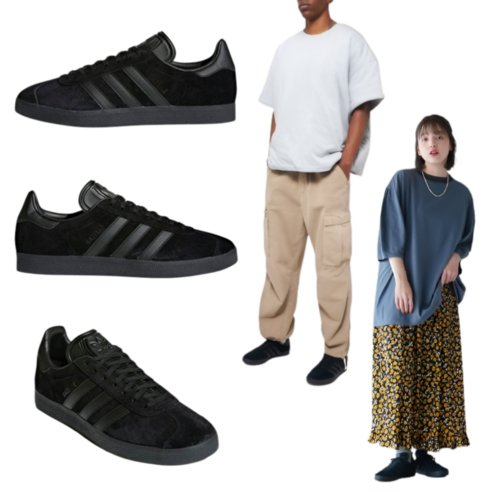 아디다스 운동화 가젤 트리플 코어 블랙 스니커즈 신발 남자 여성 커플 올블랙 스웨이드