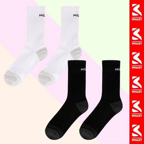 밀레 등산양말 트레킹 남성 여성 기능성 장목 베이직 MXSXO907 11, 블랙, 1개
