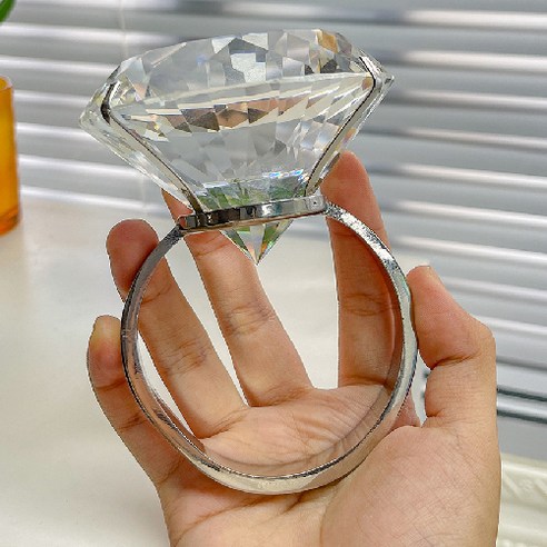 다이아몬드 모형 반지 크리스탈 촬영소품 보석 8cm 파티 장, 8CM다이아몬드모형