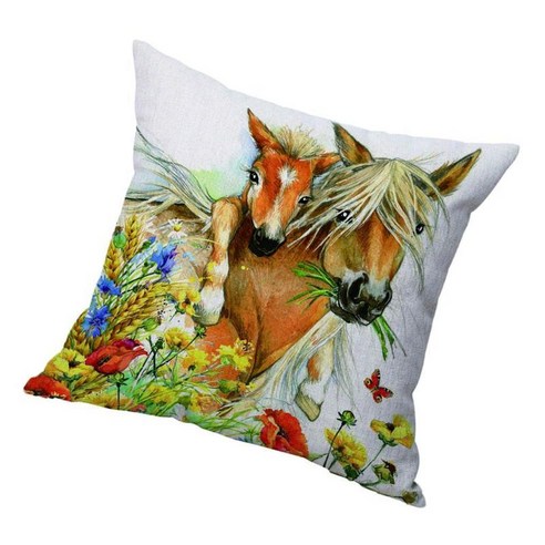 절묘한 표준 리넨 동물 패턴 거실 Pillowslip 베갯잇, 말 50x50cm, 설명