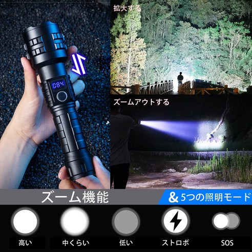 어둠을 꿰뚫는 빛, LED 500000 루멘 XHP99 손전등