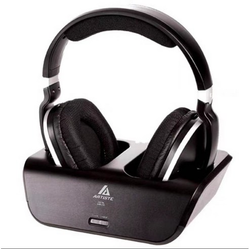 ARTISTE ARKON 충전식 무선 헤드폰 TV용 하이파이 헤드셋 볼륨 조절 2.4G 송신기 ADH300