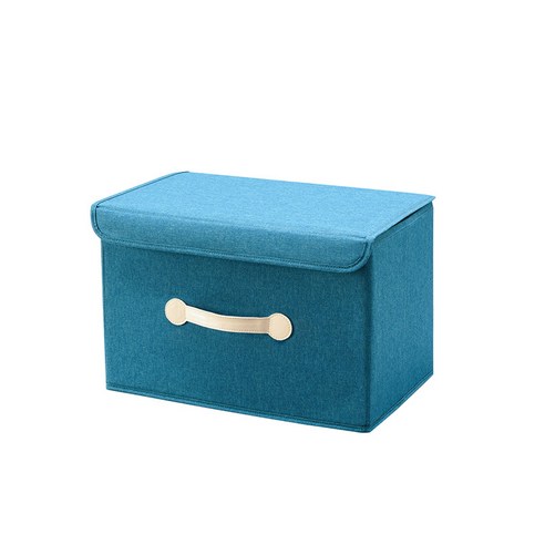 [코스릴] 직물 저장 상자 홈 접는 마무리 상자, 싱글 커버 큰 녹색