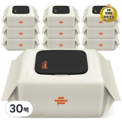 베베숲 헬로550 물티슈 캡형 55평량, 100매입, 30세트