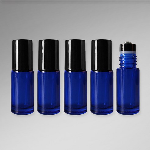 포포라운지 롤온 공병 롤러 용기 휴대용 아로마 오일 소분 향수병, 5개, (5ml 유광블루)