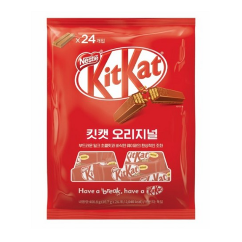   KitKat 오리지널 초콜릿 과자, 1개, 400.8g