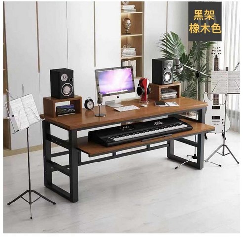 미디데스크 피아노 키보드 작업 책상 스튜디오 건반 작곡 신디사이저 테이블, 블랙 프레임 화이트 120cm 16 미디책상 미디데스크 테이블 뮤지션 건반 피아노 책상, . + 180*60*83화이트+블랙쿠키길이165