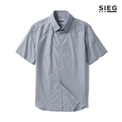 지이크 남성용 스트라이프 세미 와이드 반팔 셔츠 PEBAD5513