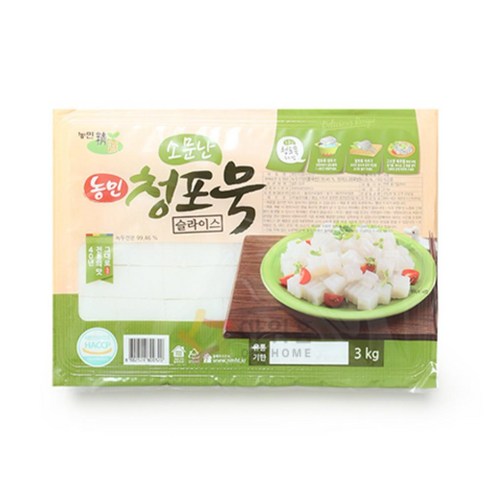 청포묵 3kg (약3cmx1cmx4.5cm) 농민식품 슬라이스, 단품, 단품