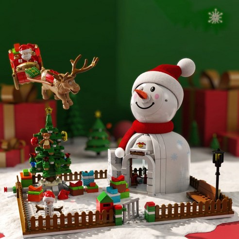 레고  파이 크리스마스 트리 눈사람 레고 블록 시리즈 3종, 눈사람 하우스 선물세트