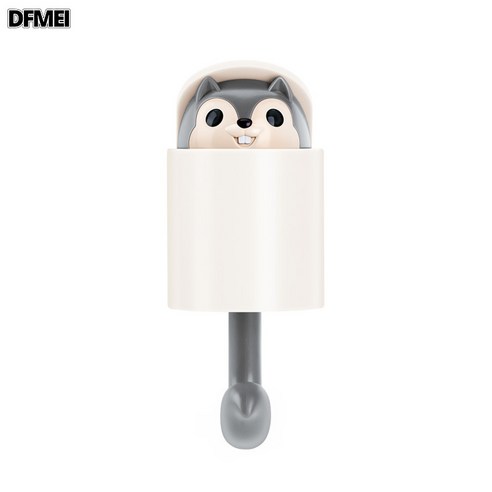 DFMEI 문뒤걸이 옷걸이 귀요미 끈끈이 아이디어 다람쥐걸이 벽걸이 벽걸이 현관 수납 열쇠걸이, 그레이