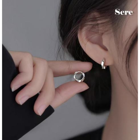 SERE S925 Wave Hoop 데일리 귀걸이 은귀걸이 s999 진주귀걸이 진주 펄귀걸이 귀걸이셋트 이어링 순은