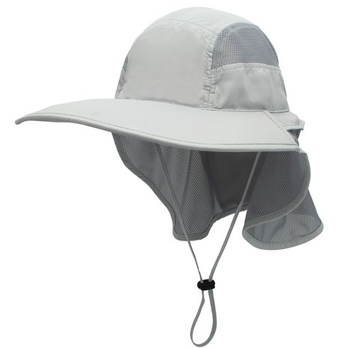 【등산모】모자 야외 스포츠 레저 어부 모자 플러스 로고 여름 여성 도리 태양 보호 모자, 라이트 그레이