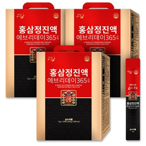 순수식품 6년근 홍삼 진액 에브리데이 365 300포(총 3박스) 홍삼정 홍삼스틱, 10g, 300개 순수식품 6년근 홍삼 진액 에브리데이 365 300포(총 3박스) 홍삼정 홍삼스틱, 10g, 300개