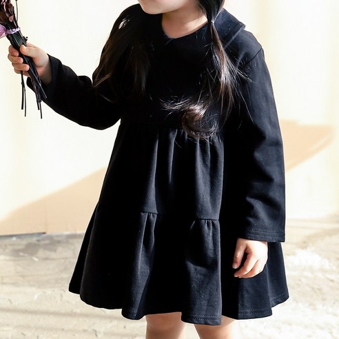 리틀램 여아용 플로랄 카라 원피스