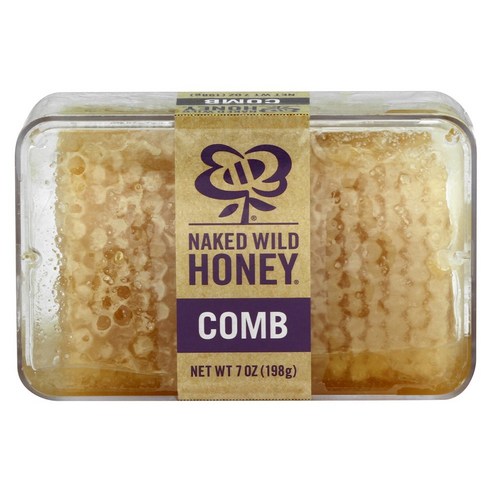 [미국직구]네이키드와일드허니 천연 허니콤브 벌집 꿀 Naked Wild Raw Honeycomb, 1개, 198g