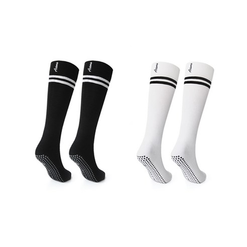 아사나 미끄럼방지 니 하이 삭스 요가 양말 필라테스 양말 롱 니삭스 레그워머 2세트 블랙혼합세트
