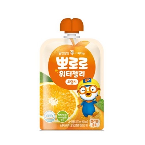 팔도 뽀로로 워터젤리 120ml x10개입 오렌지맛 어린이 키즈음료, 120ml, 10개