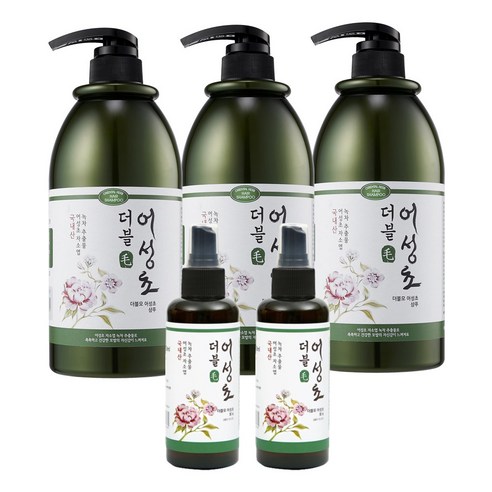 더블모 어성초샴푸 5종 세트 1000ml x 3 + 미스트 모발팩 샴푸300ml 중 2개 한방 두피 대용량, 더블모 어성초 샴푸 1000ml x 3개, [ED4]샴푸 300ml+모발팩 300ml