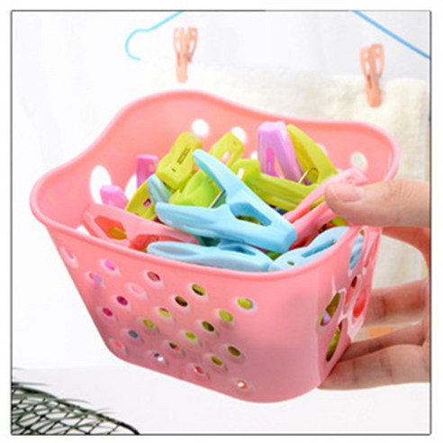다목적 클립 강한 빨래 집게 속옷 양말 의류 수건 걸이 페그 건조 방풍 음식 인감 플라스틱 클립 30 개, pink