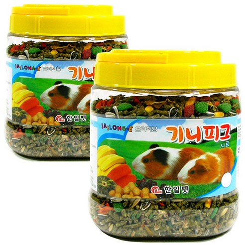 프리미엄 기니피그 전용사료 용기형, 800g, 2개
