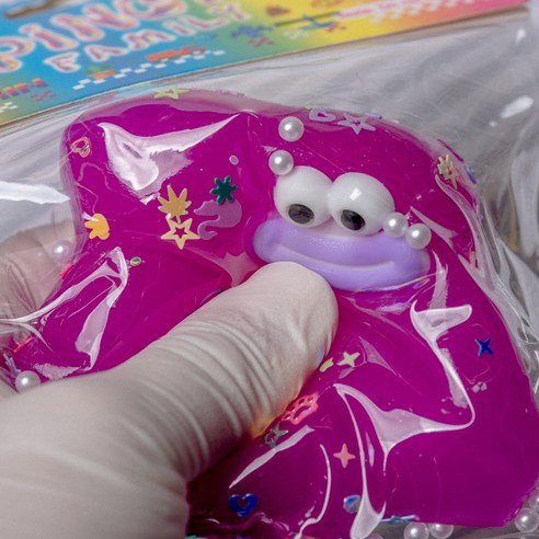 [이거쩌거] 귀여운 쫀득말랑이 스트레스해소, 1개, 50g, 왕별(퍼플)