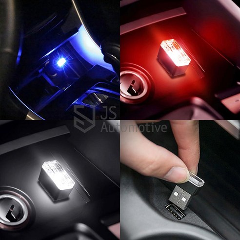 JS automotive 올뉴모닝 콘솔박스 미니 USB 무드등 포인트 LED 램프 조명 악세사리 튜닝 악세사리 인테리어 용품, 블루 1개, 1개