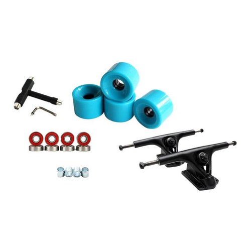7인치 럭셔리 스쿠터 7인치 스쿠터 브리지 Abec-11 베어링 휠 부품 교체 알루미늄 합금 스쿠터 휠 베어링 개스킷, 푸른
