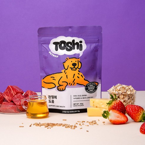 토쉬 펫밀리 강아지 영양제 트릿 관절케어 150g, 1팩, 뼈/관절강화, 60정