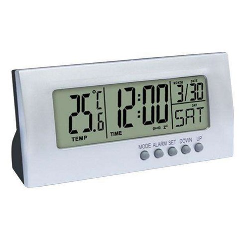 2xMultifunctional LED 전자 디지털 알람 시계 온도계 온도 측정기, 플라스틱, 설명