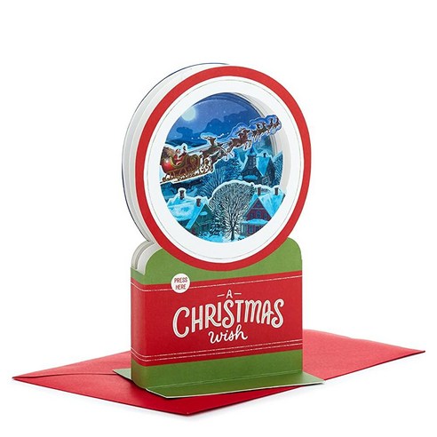 Hallmark 페이퍼 원더 피너츠 뮤지컬 팝업 크리스마스 카드 스노 글로브 칼리 브라운 & 프렌즈 (5XSO2016), Snowman Musical Snow Globe