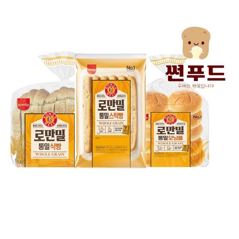 삼립 통밀로 건강하게 간편 식사 로만밀식빵1봉+로만밀모닝롤1봉+로만밀스틱1봉