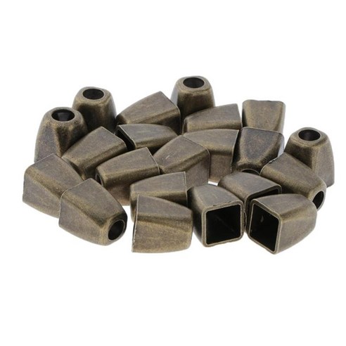 20 코드 잠금 스토퍼 엔드 분리형 캡 코드 잠금 DIY 배낭 세트, 청동, 1.3x0.8cm, 금속