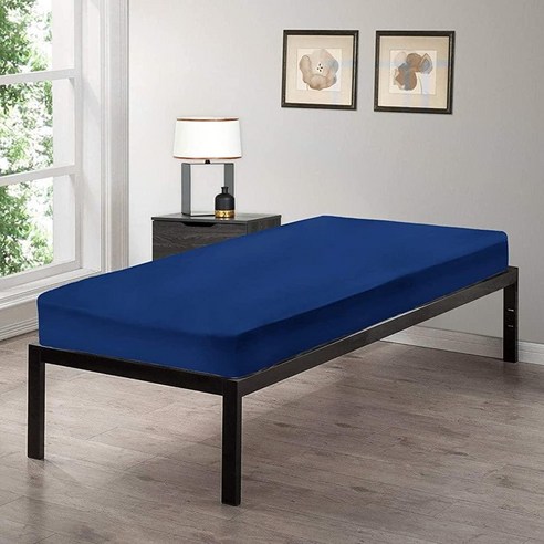 11AMJGilbins 침대 사이즈 76.2 x 190.5cm(30 75인치) 매트리스 커버 면으로 제작 캠프 이층 침대/RV/게스트 침대에 적합 블루, 해군