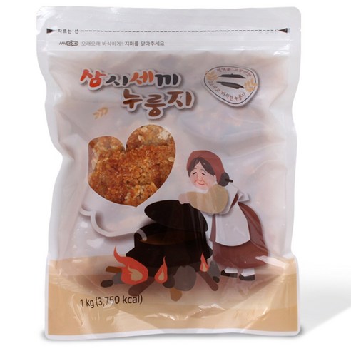 삼시세끼누룽지 백미누룽지 1kg 덕용 지퍼백, 1개