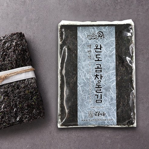 완도금복식품 두터운 곱창돌김 50매 1속 100매 1속 100매 2속(완도산) 옵션상품, 200g, 1개