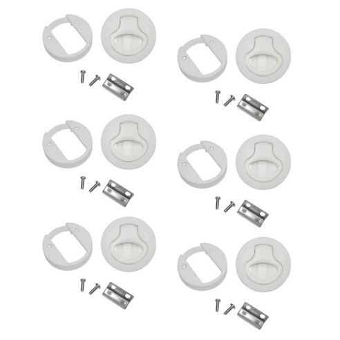 6Pcs 2 "라운드 잠금 플러시 당겨 래치 해치 리프트 키 보트 도어 데크 화이트, 2.4 인치, 나일론