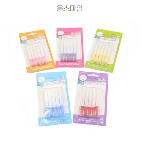 올스마일 치과 치간칫솔 5개 x 4팩 ( SSS SS S M L 사이즈), 4개, M 사이즈(0.30mm 큰 사이즈), 1개입