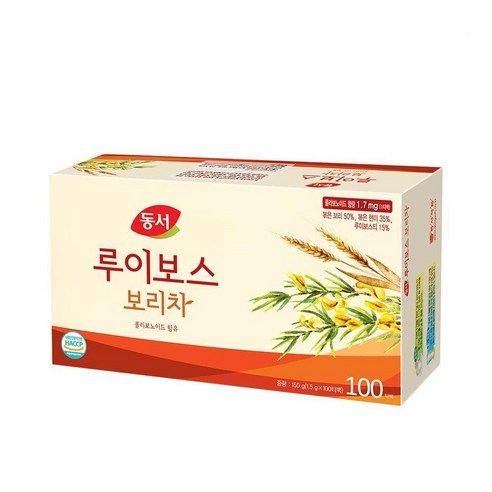 탕비실 동서 루이보스 보리차 100티백 (150g) 동서 등산 직장인 캠핑 사무실 150g, 150g, 100개입, 1개