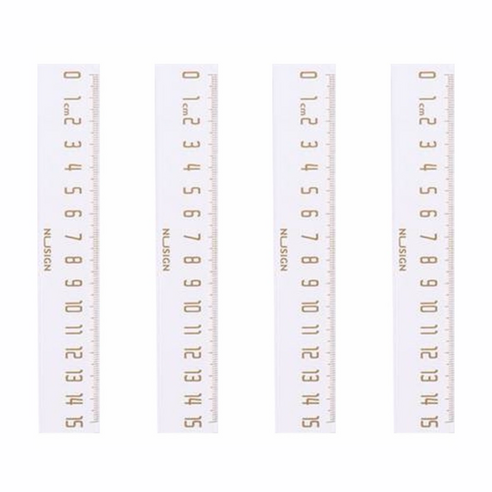 델리 누사인 ABS 눈금 자 15cm, 화이트, 16개