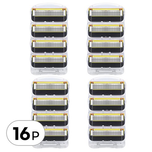 질레트면도날 추천 상품투데이리빙 질레트 호환 면도날 16개입 세트 업그레이드 5중날 초강력 절삭 퓨전 스킨텍 프로 매뉴얼 호환용 면도기날 제품 사진