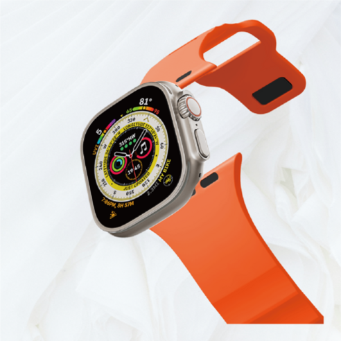 케이스티파이 애플워치 스트랩 Essentials by CASETiFY 바운스 밴드 오렌지, Apple Watch 42 44 45 49mm