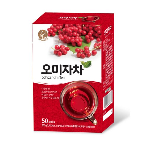 송원 우리차 오미자차 50T, 17g, 50개입, 1개