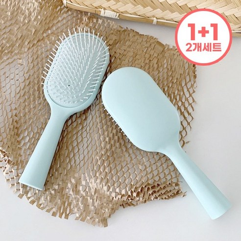 [1+1] 바바 엉킴방지 캔디브러쉬 뿌리 쿠션 볼륨 브러쉬 빗, 2개, 민트