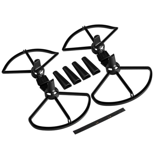 DJI 스파크 프로펠러 가드 착륙다리 세트 드론 충돌 방지 보호링 일체형 액세서리, 1개, (스파크) 보호가드스키드(블랙)