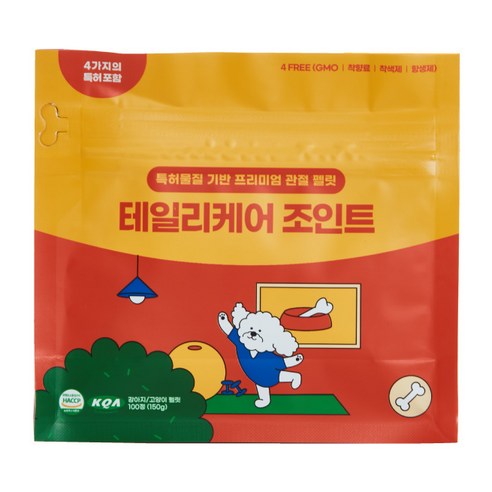 테일리케어 조인트 150g 애견 노령견 전연령 슬개골 탈구 관절염 강아지 관절 영양제, 1팩, 치즈오리, 관절건강,연골형성,진정,항산화