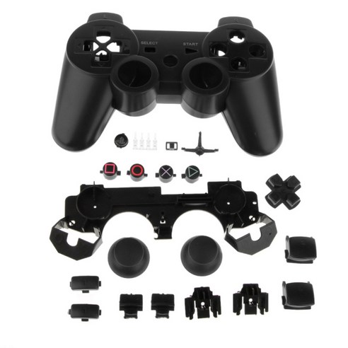 PS3 컨트롤러 용 교체 형 전체 하우징 쉘 케이스 모드 키트, {"색상":"검정"}, {"사이즈":"기타"}, {"수건소재":"설명한대로"}