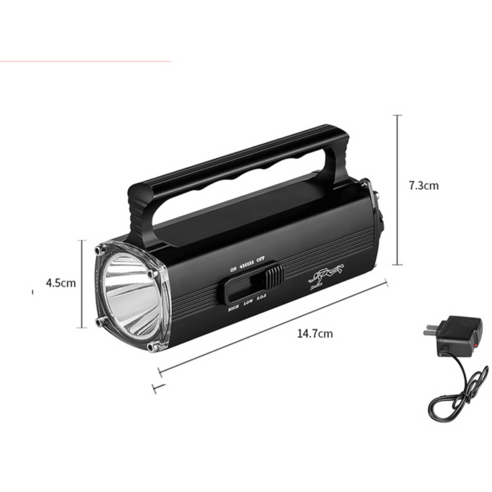 수중 랜턴 후레쉬 충전식 손전등 잠수 방수 해루질 대륙의실수 LED, 블랙